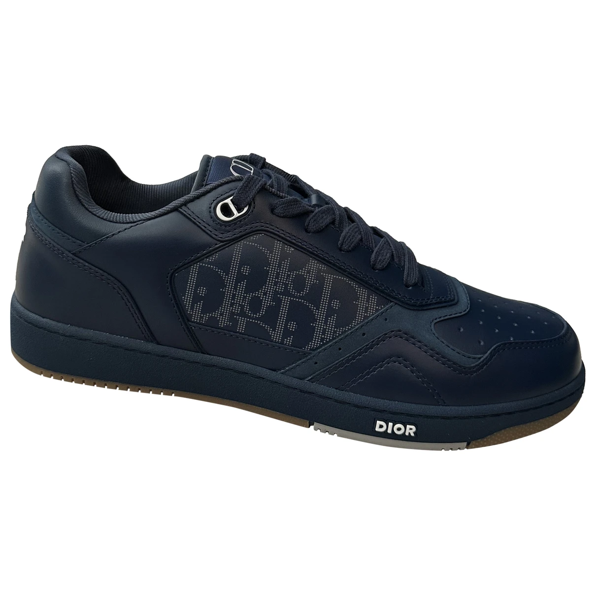 Pre-owned Dior Leather Low Trainers In Blue