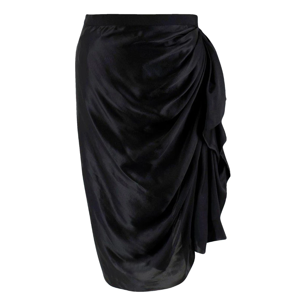 Pre-owned Lanvin Silk Skirt In Black