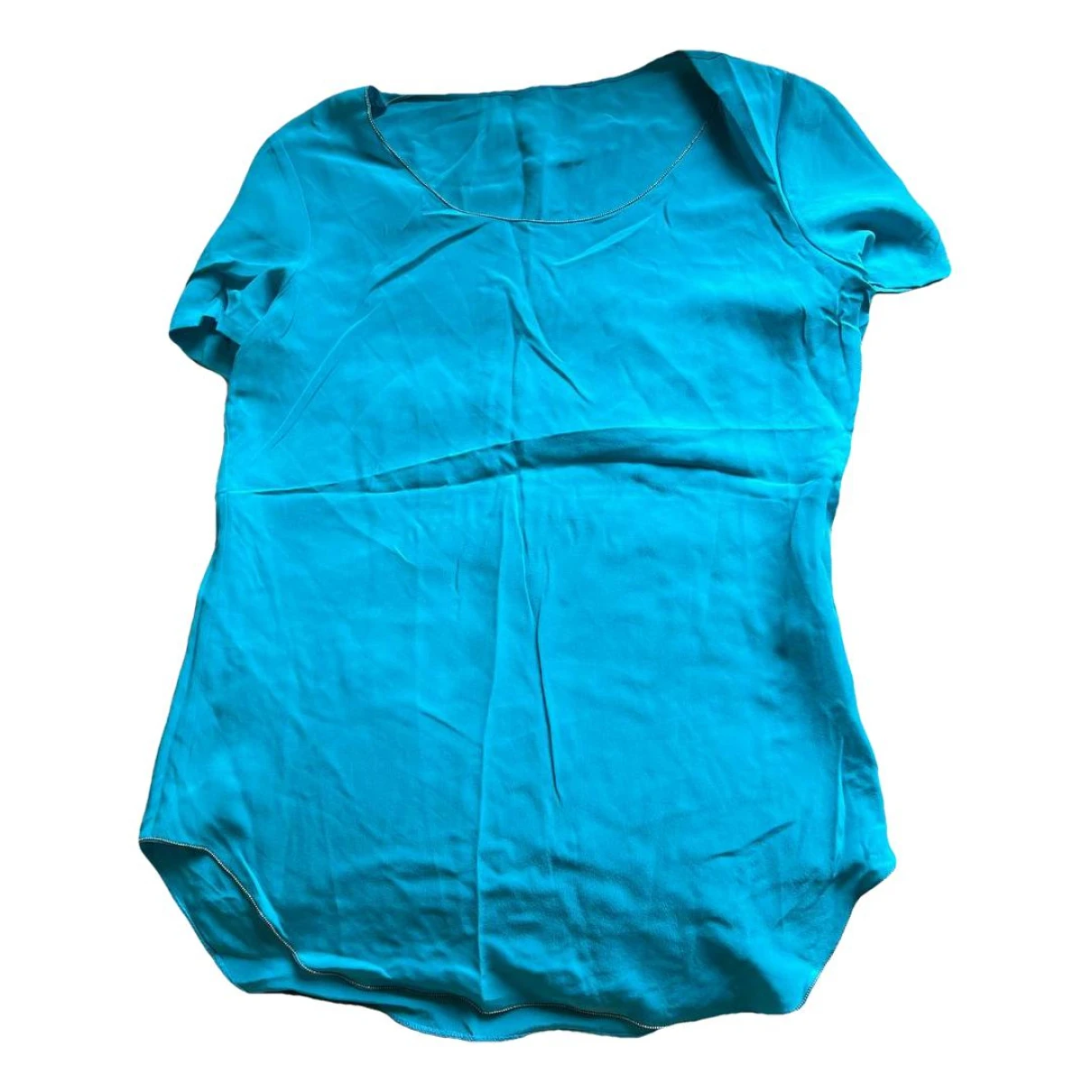 Pre-owned Roberto Cavalli Silk Blouse In Turquoise