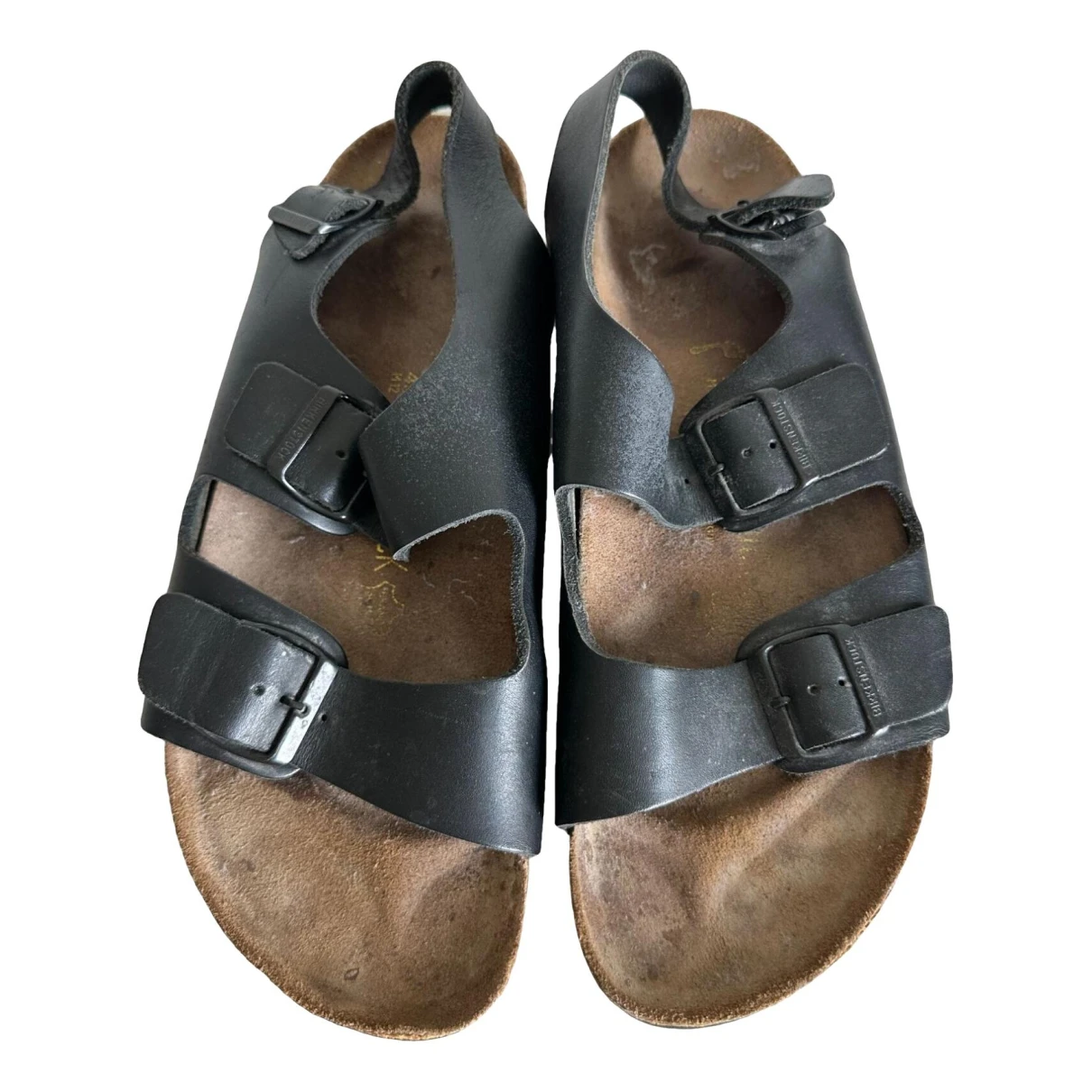 Pre-owned Birkenstock Leather Sandals In Black