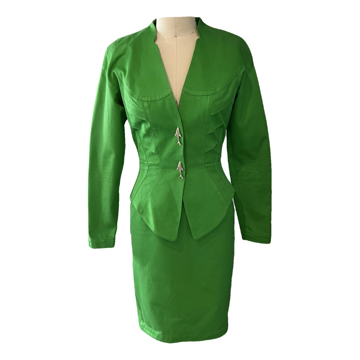 Pre-owned Mugler Suit Jacket In Green
