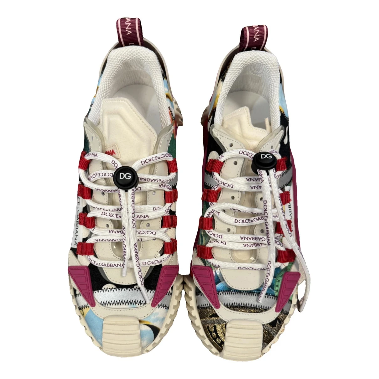 Pre-owned Dolce & Gabbana Tweed Trainers In Multicolour