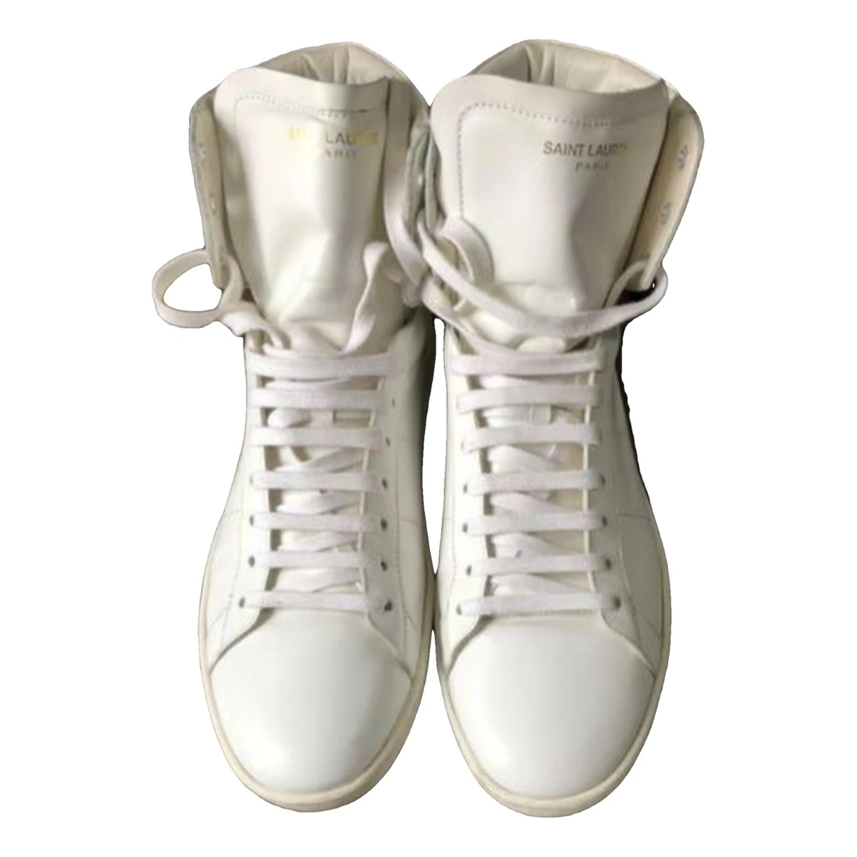 Pre-owned Saint Laurent Leather Boots In White