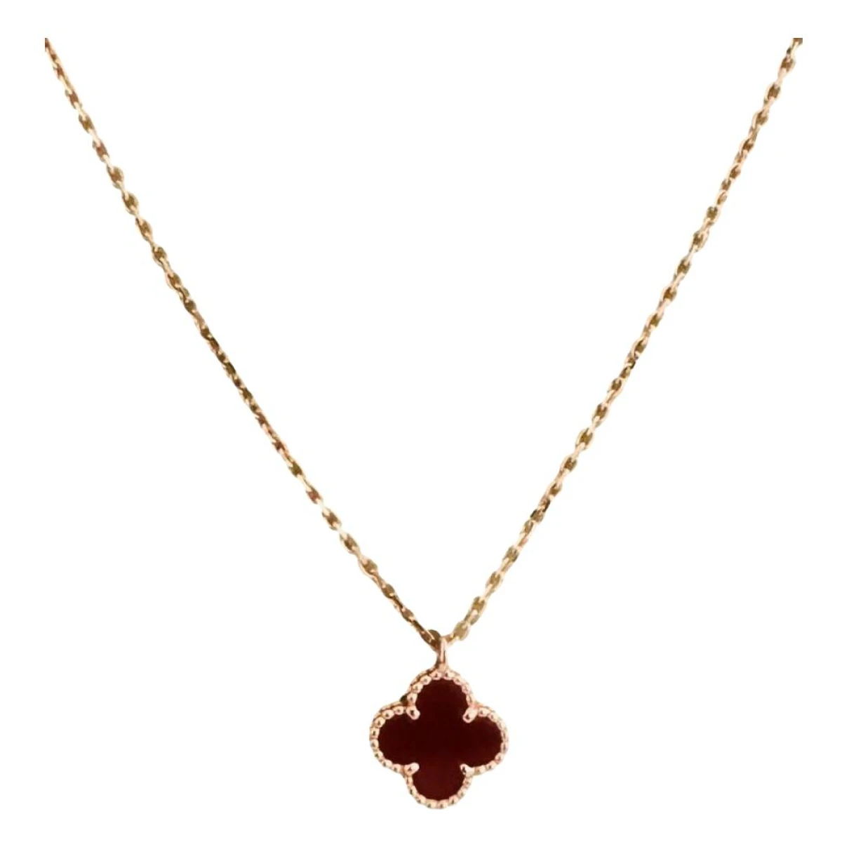 Pre-owned Van Cleef & Arpels Pure Alhambra Pink Gold Necklace