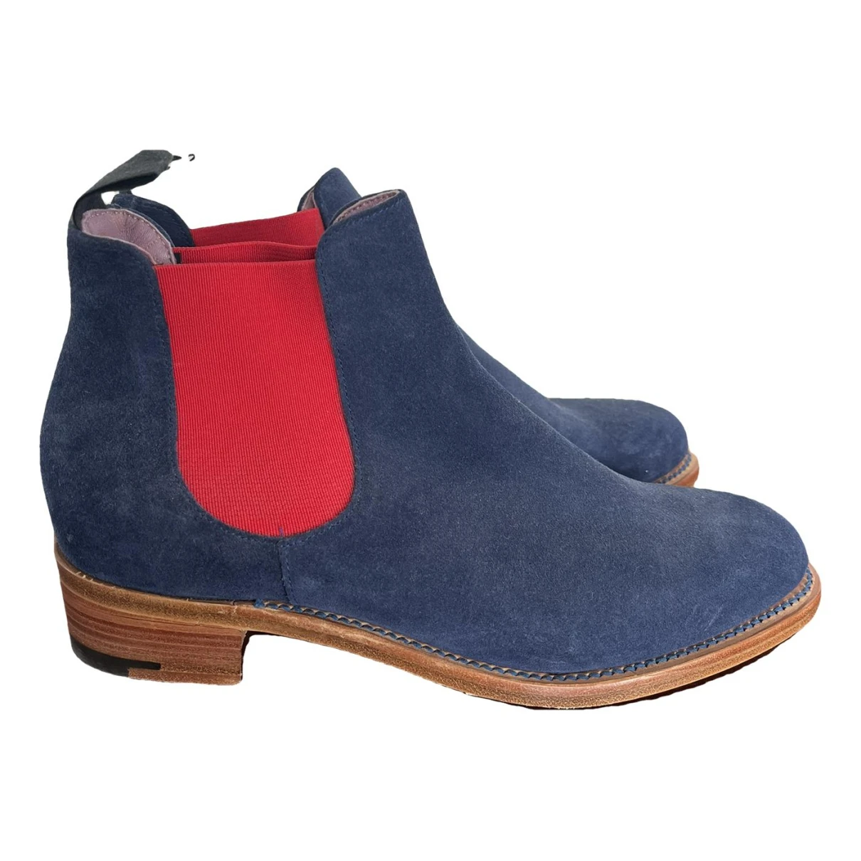 Pre-owned Barker Boots In Navy