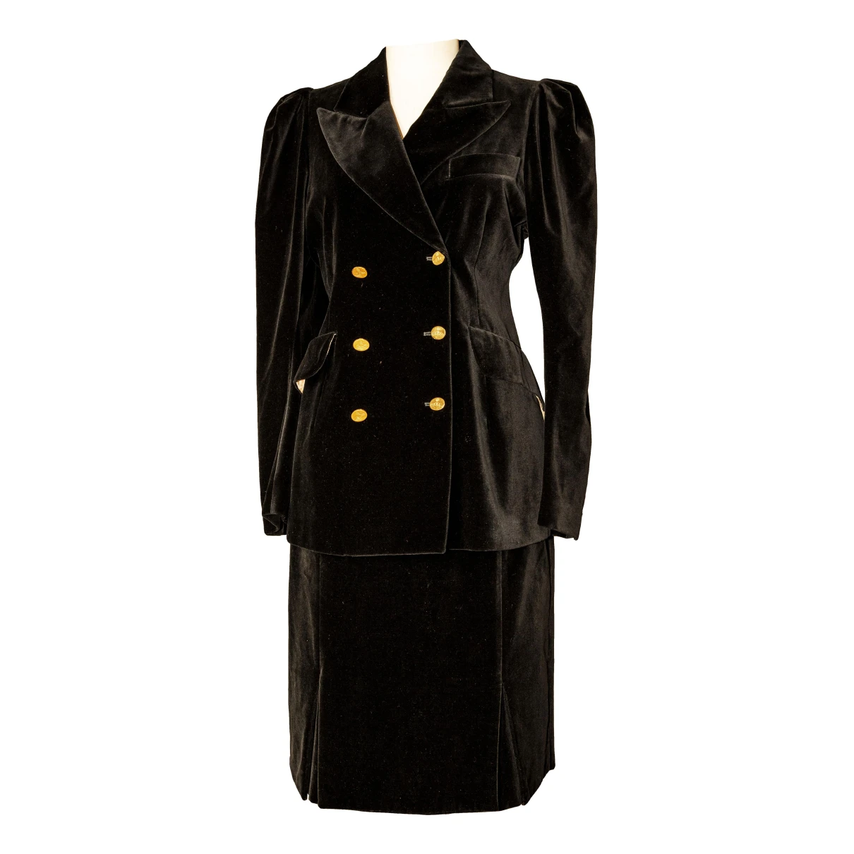 Pre-owned Vivienne Westwood Velvet Mid-length Dress In Black