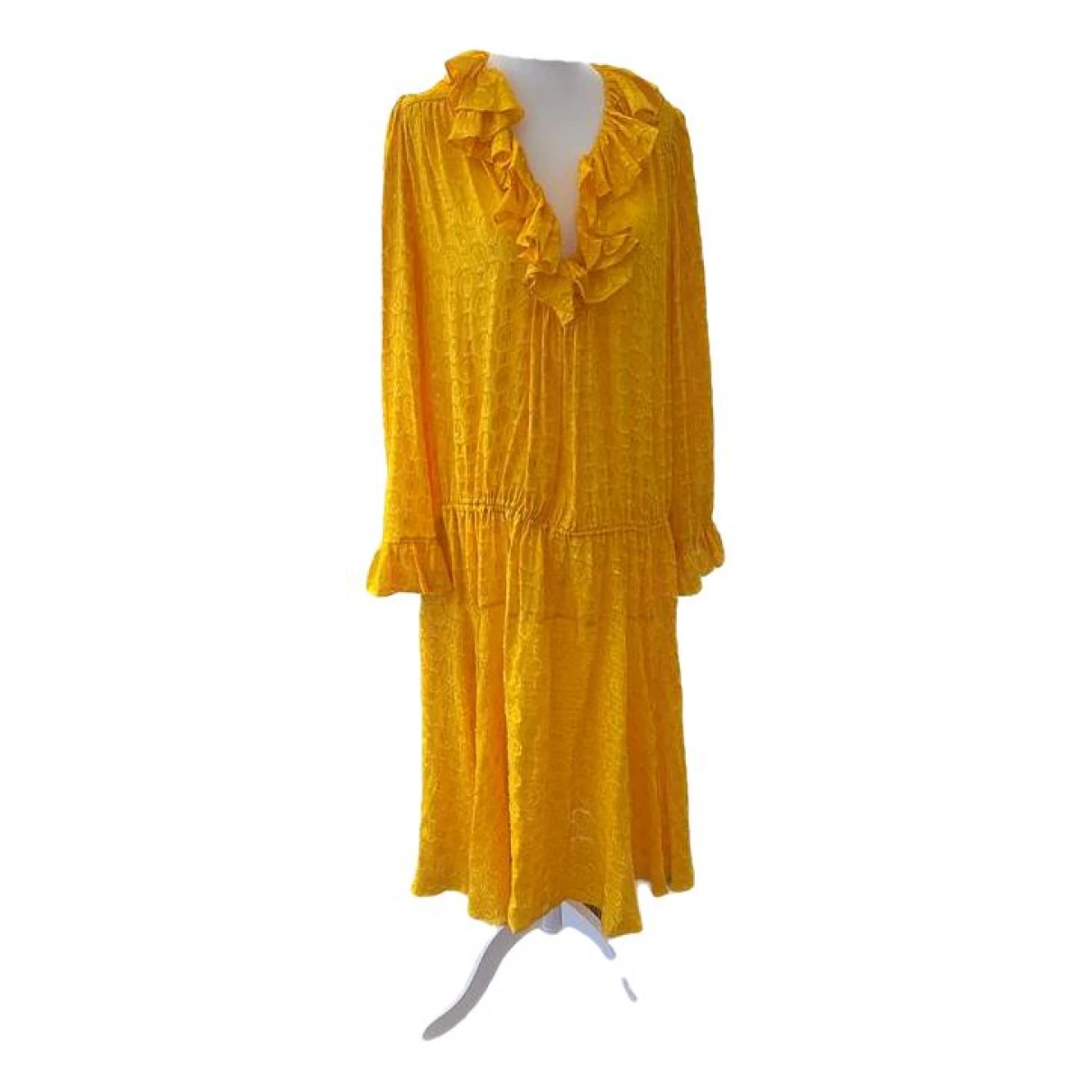 Pre-owned Tory Burch Mid-length Dress In Yellow