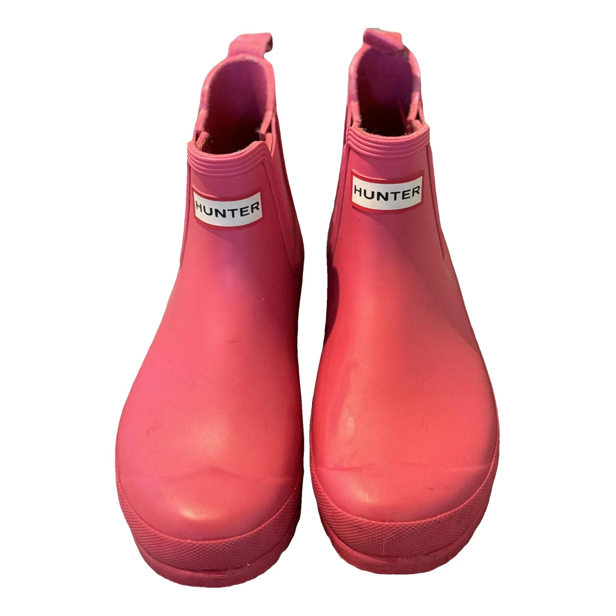 Pre-owned Hunter Wellington Boots In Pink