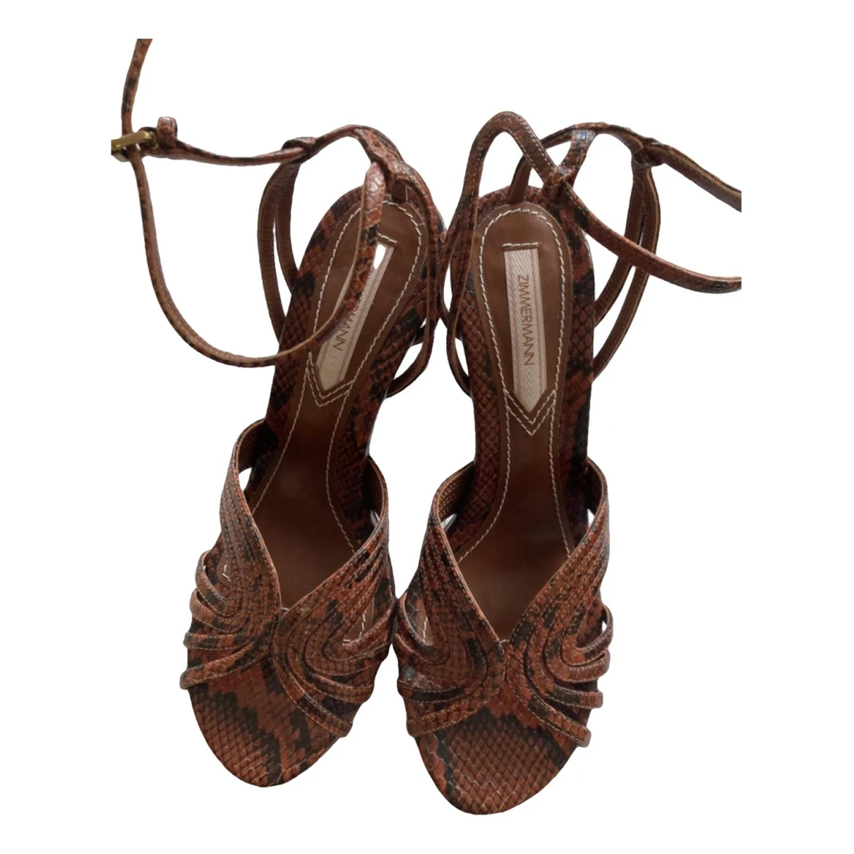 Pre-owned Zimmermann Leather Sandal In Brown
