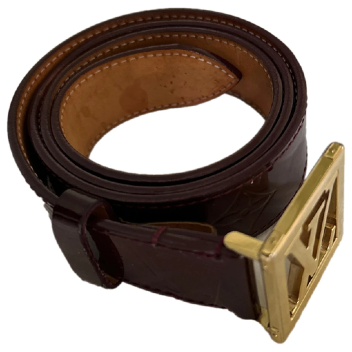 Pre-owned Louis Vuitton Leather Belt In Metallic