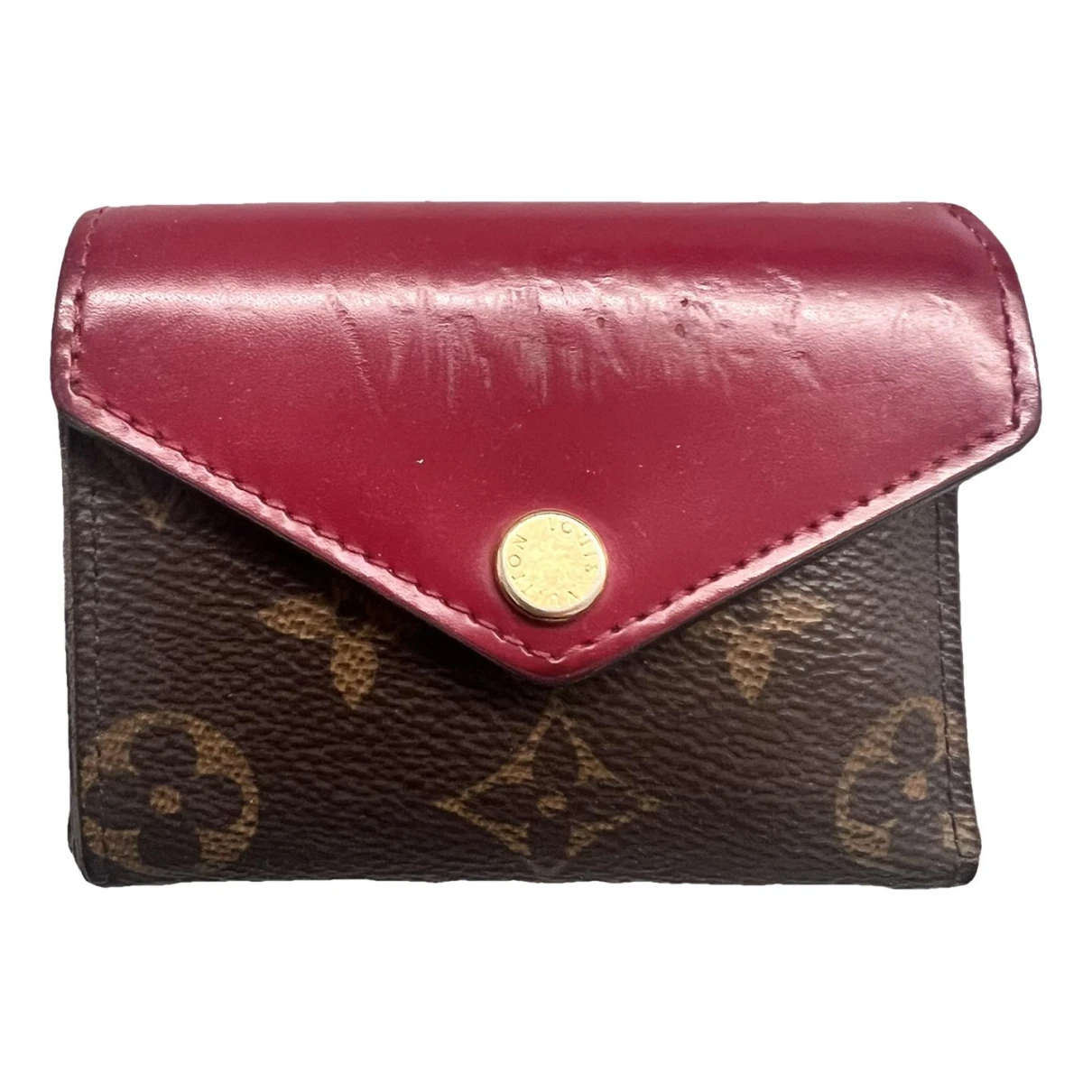 Pre-owned Louis Vuitton Victorine Leather Wallet In Burgundy