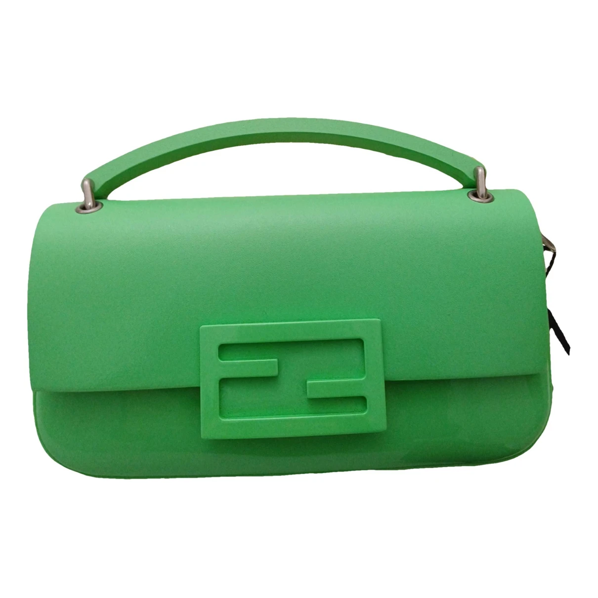 Pre-owned Fendi Baguette Leather Crossbody Bag In Green