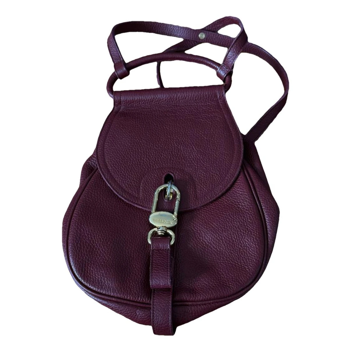Pre-owned Delvaux Leather Backpack In Burgundy