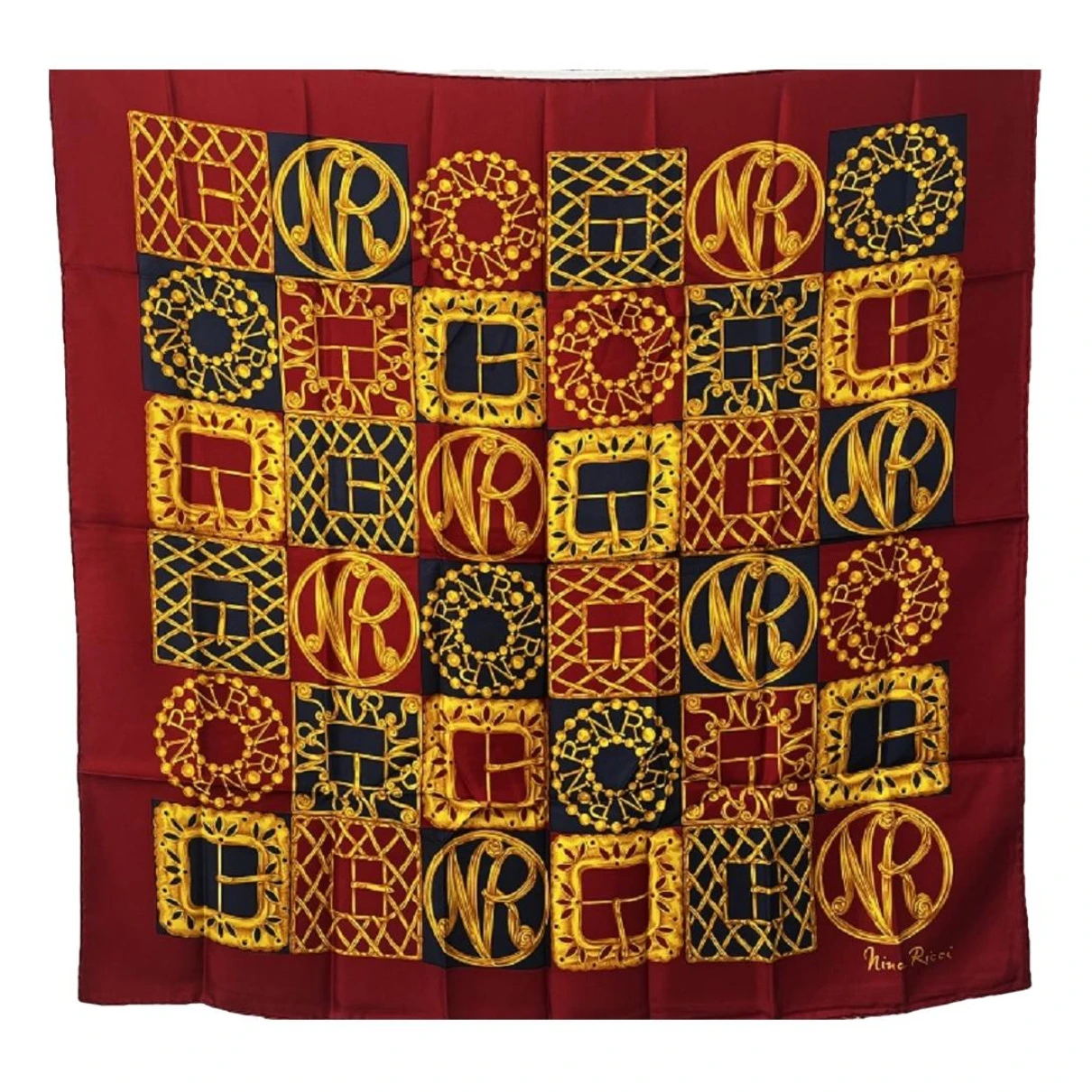 Pre-owned Nina Ricci Silk Handkerchief In Red