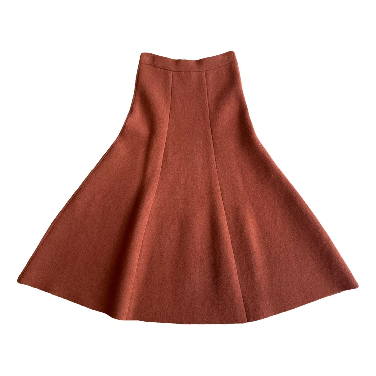 Pre-owned Joseph Wool Mid-length Skirt In Orange