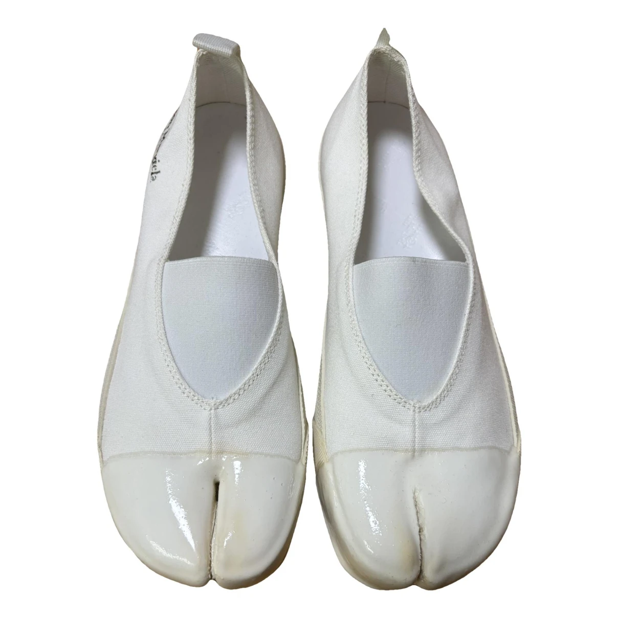 Pre-owned Maison Margiela Tabi Cloth Trainers In White
