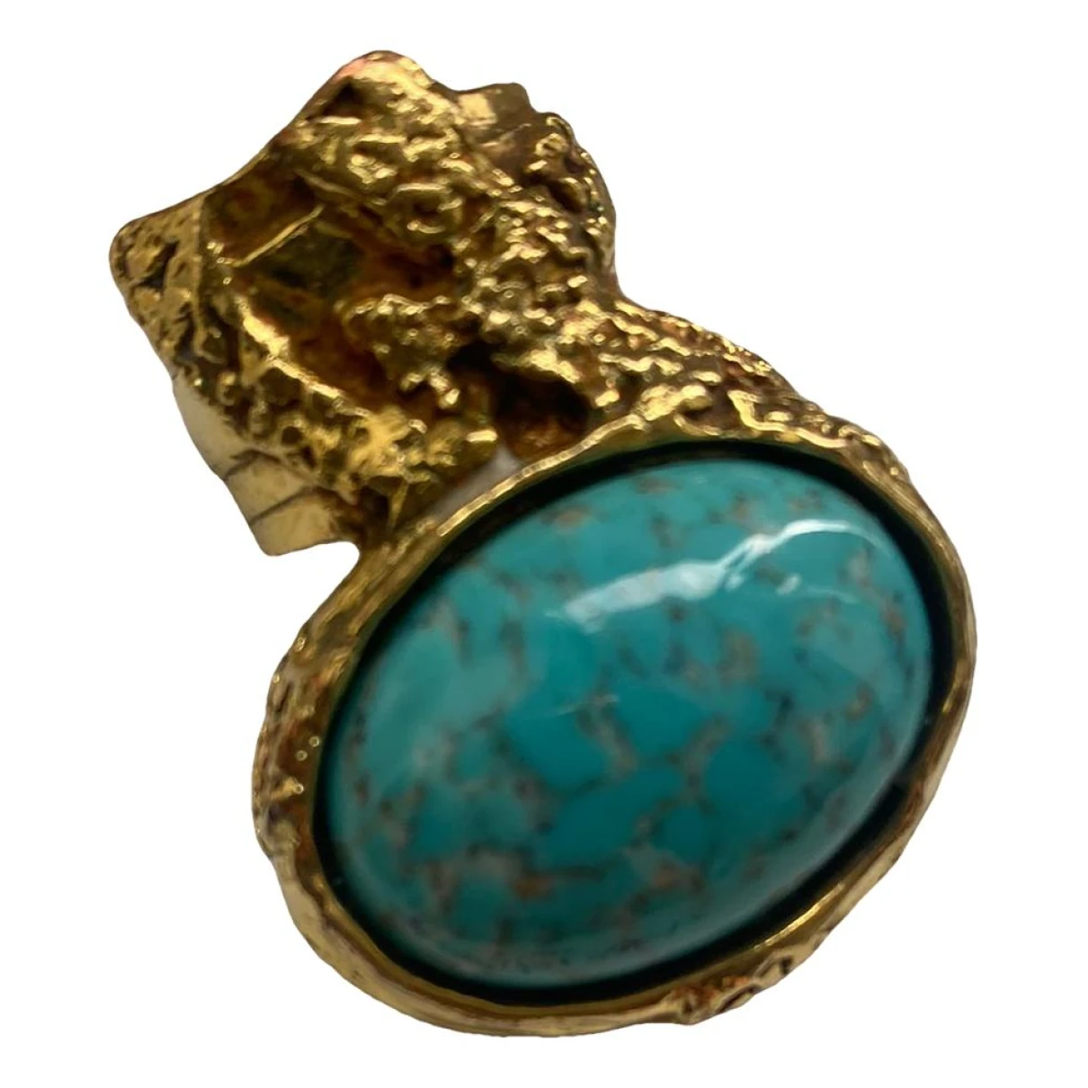 Pre-owned Saint Laurent Arty Ring In Blue