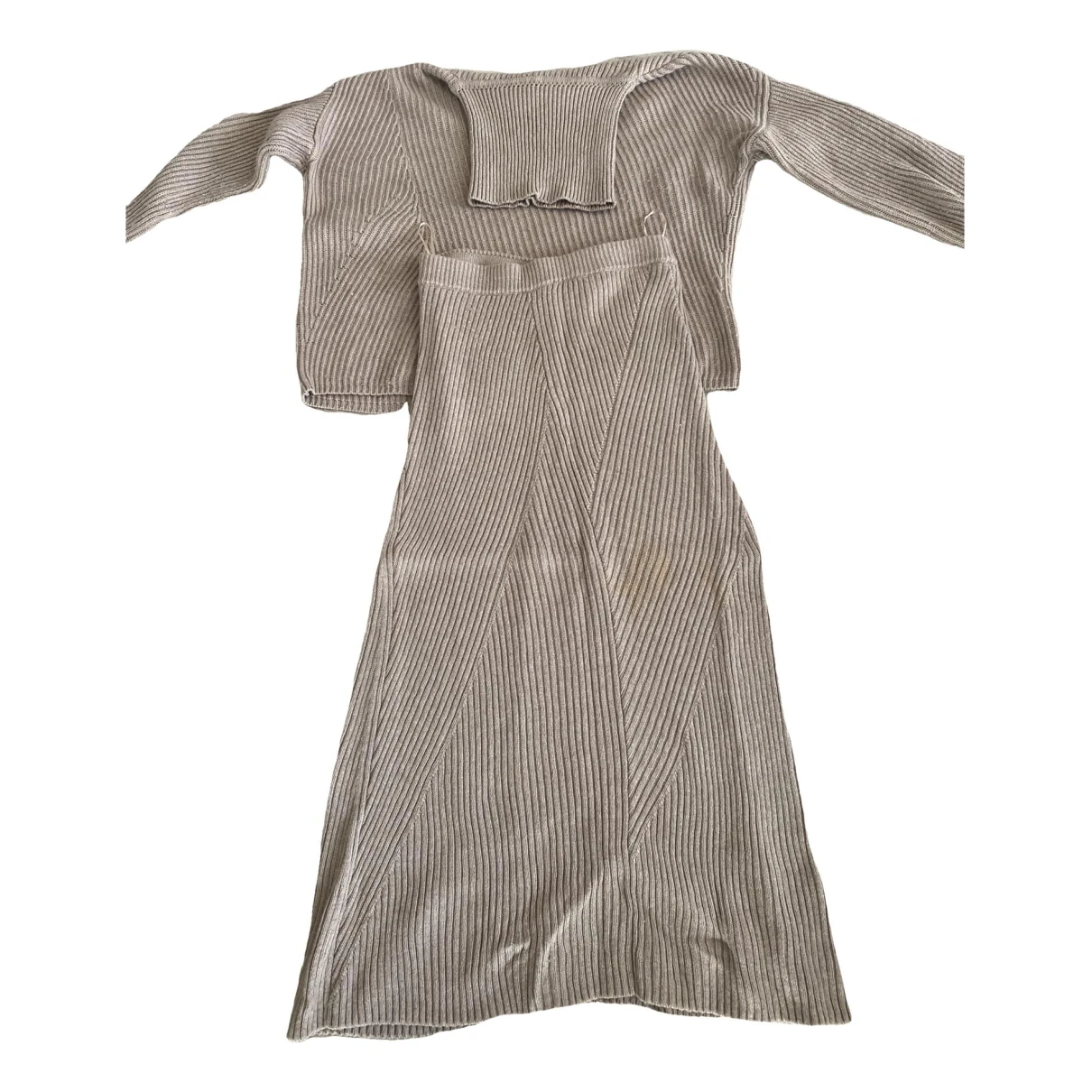 Pre-owned Joseph Wool Mid-length Dress In Beige