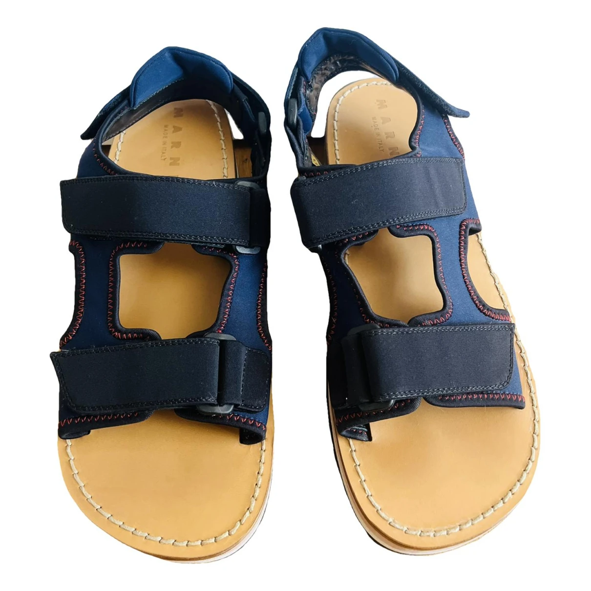 Pre-owned Marni Cloth Sandal In Blue