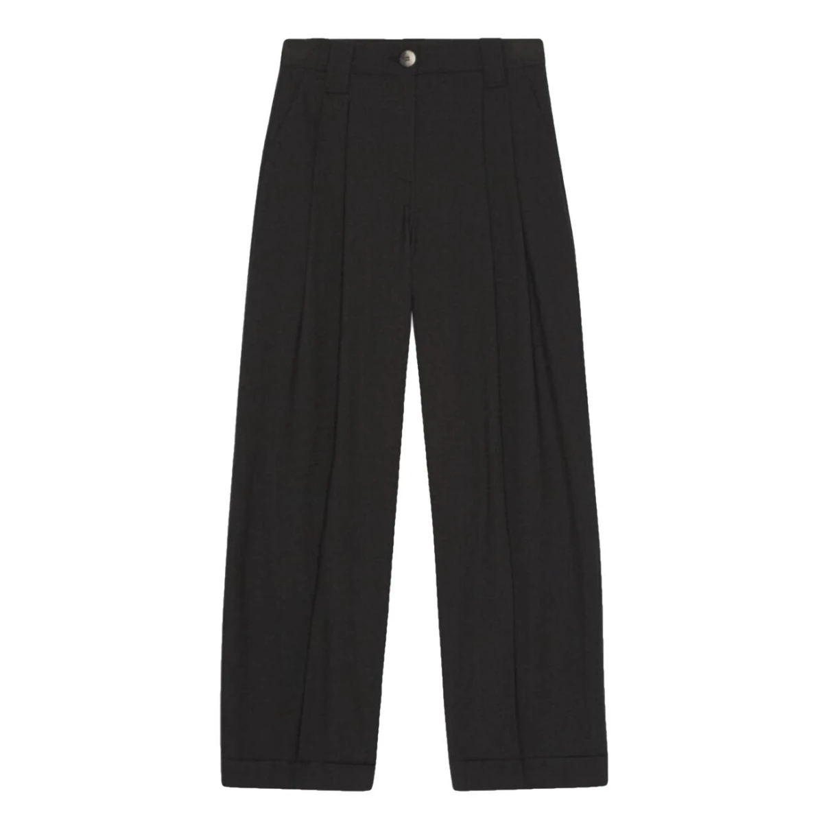 Pre-owned Ganni Trousers In Black