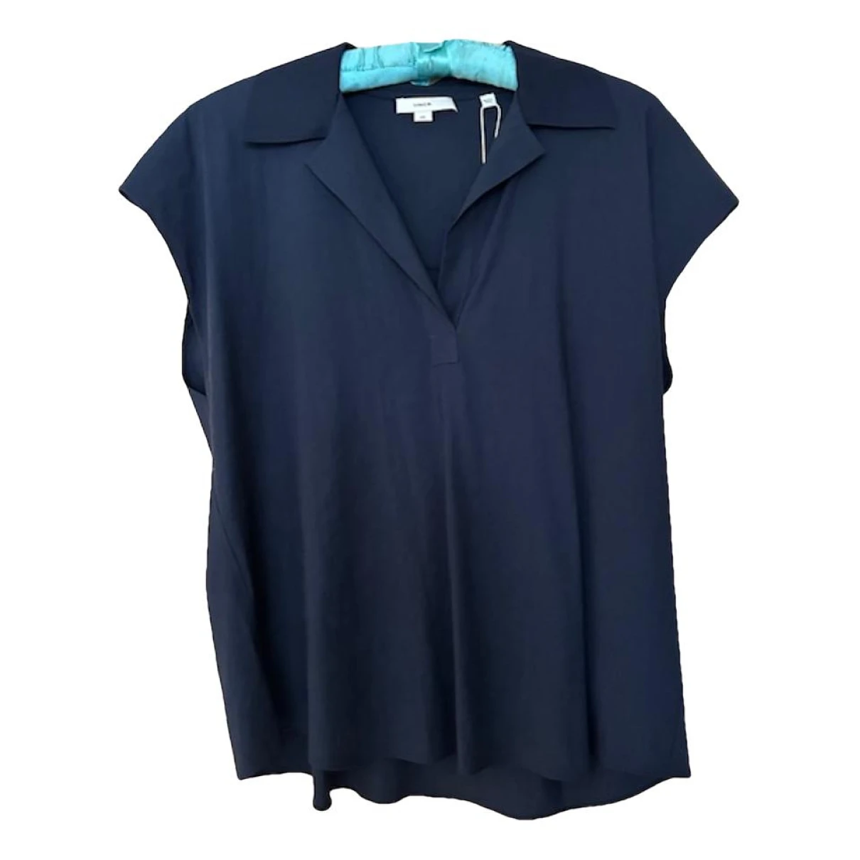 Pre-owned Vince Linen Blouse In Navy