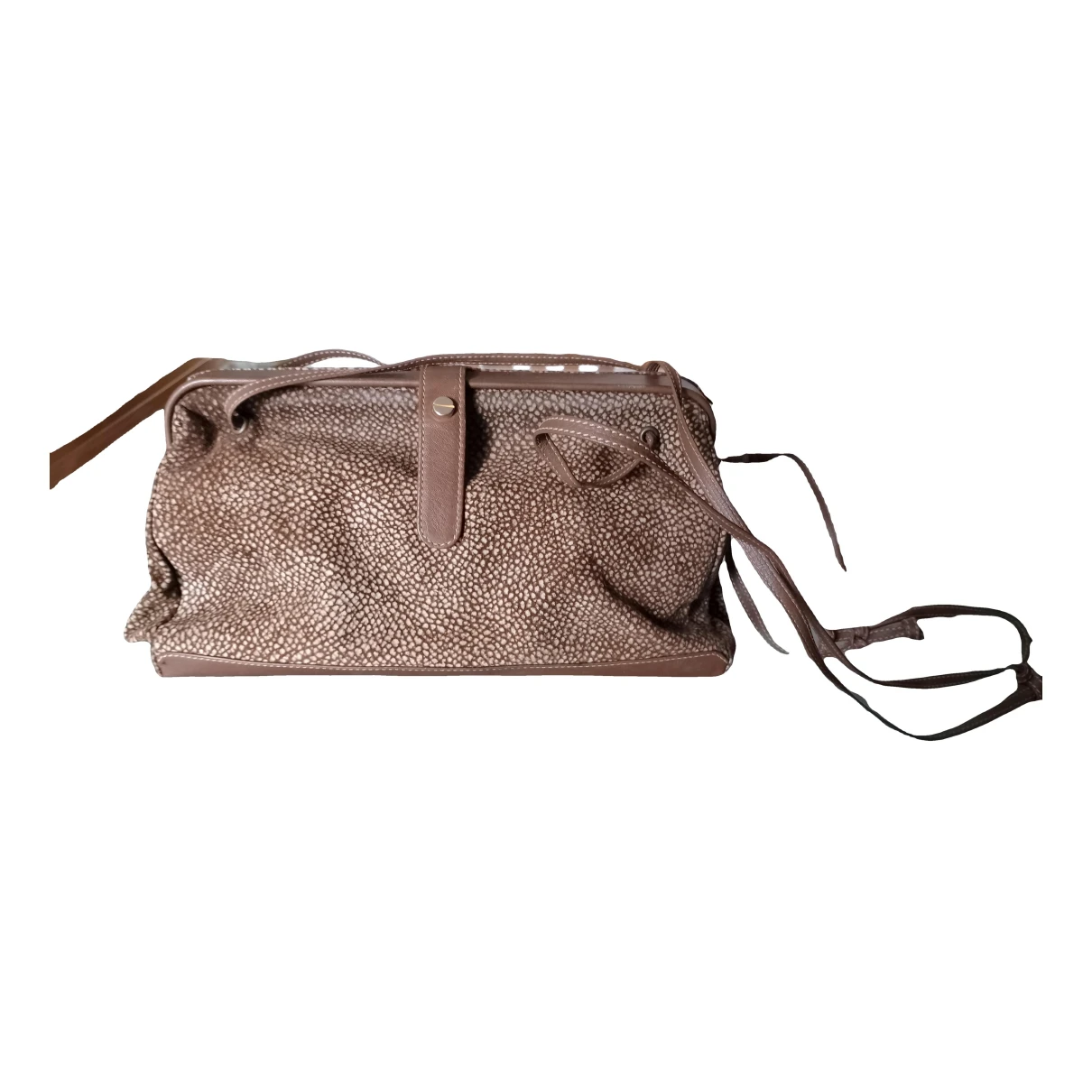 Pre-owned Borbonese Leather Crossbody Bag In Brown