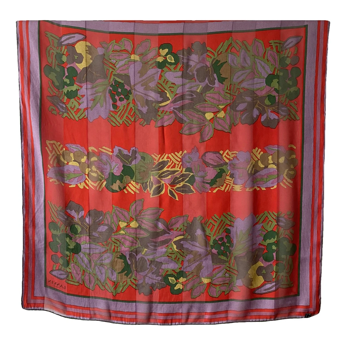 Pre-owned Lanvin Silk Scarf In Red