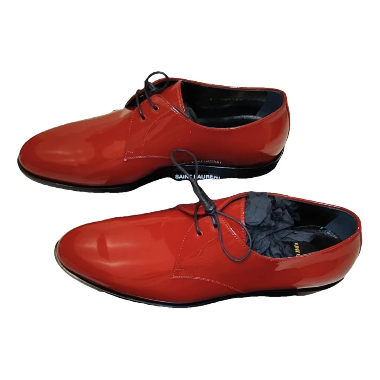 Pre-owned Saint Laurent Smocking Flats In Red