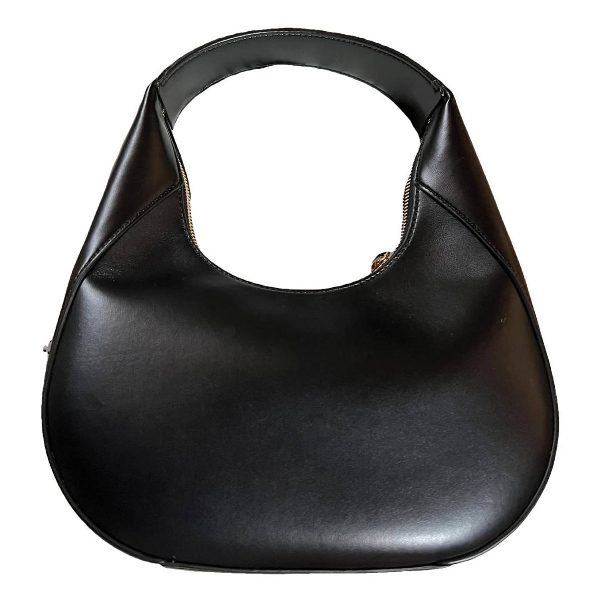 Pre-owned Stella Mccartney Logo Vegan Leather Handbag In Black