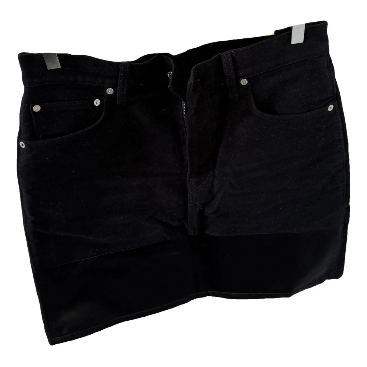 Pre-owned Helmut Lang Velvet Mini Skirt In Black