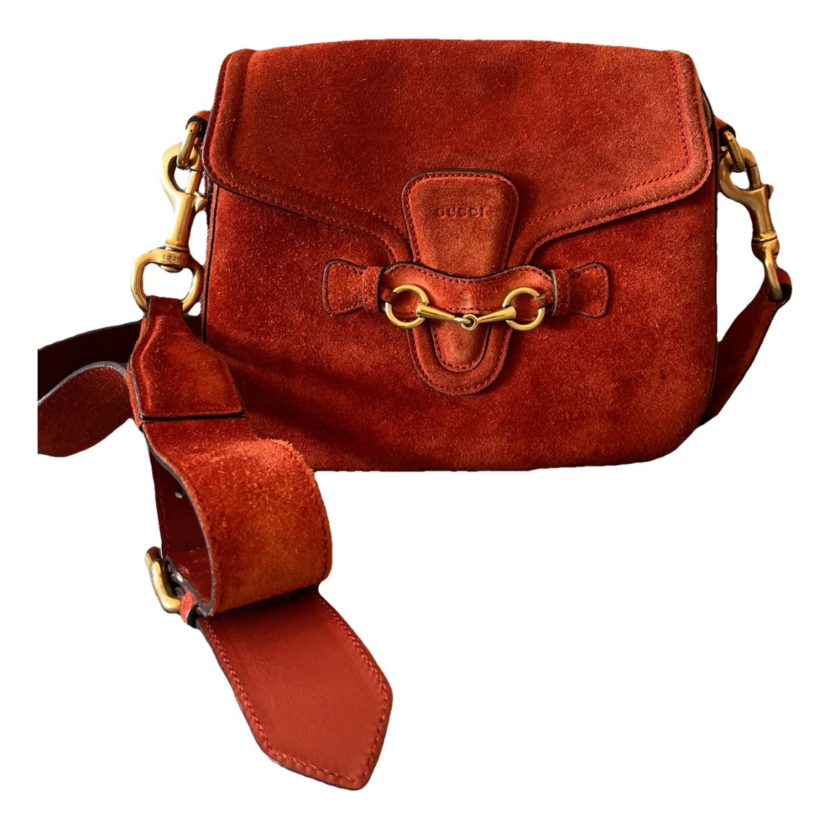 Pre-owned Gucci Lady Web Handbag In Orange