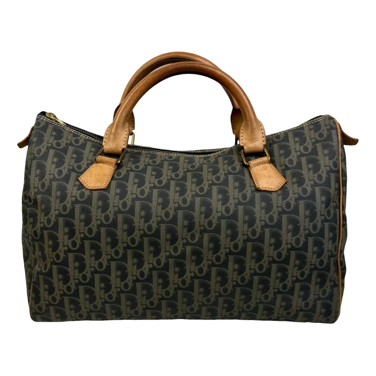 Pre-owned Dior Trotter Cloth Handbag In Green