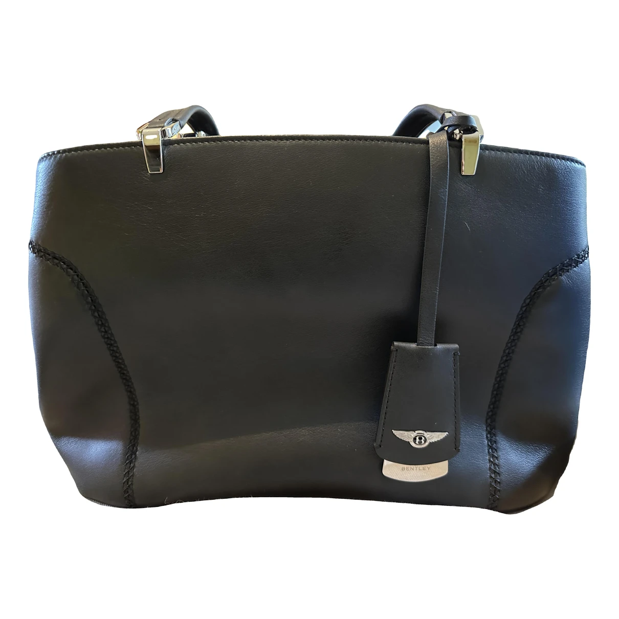 Pre-owned Bentley Leather Handbag In Black