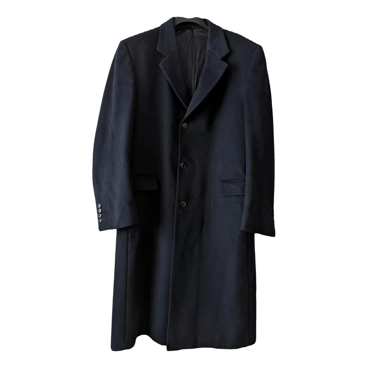 Pre-owned Burberry Cashmere Coat In Navy