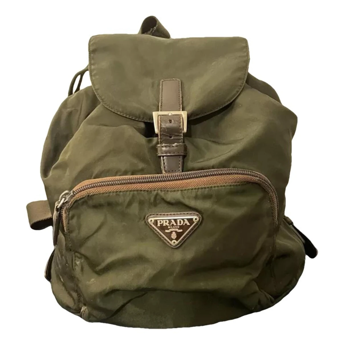 Pre-owned Prada Re-nylon Backpack In Green