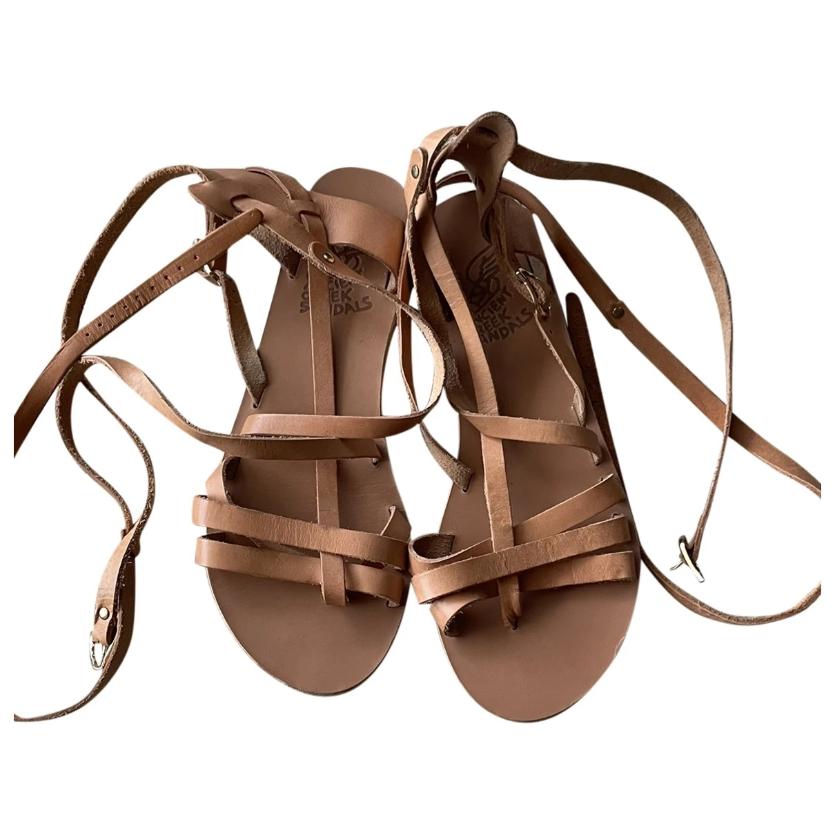 Pre-owned Ancient Greek Sandals Leather Sandal In Beige