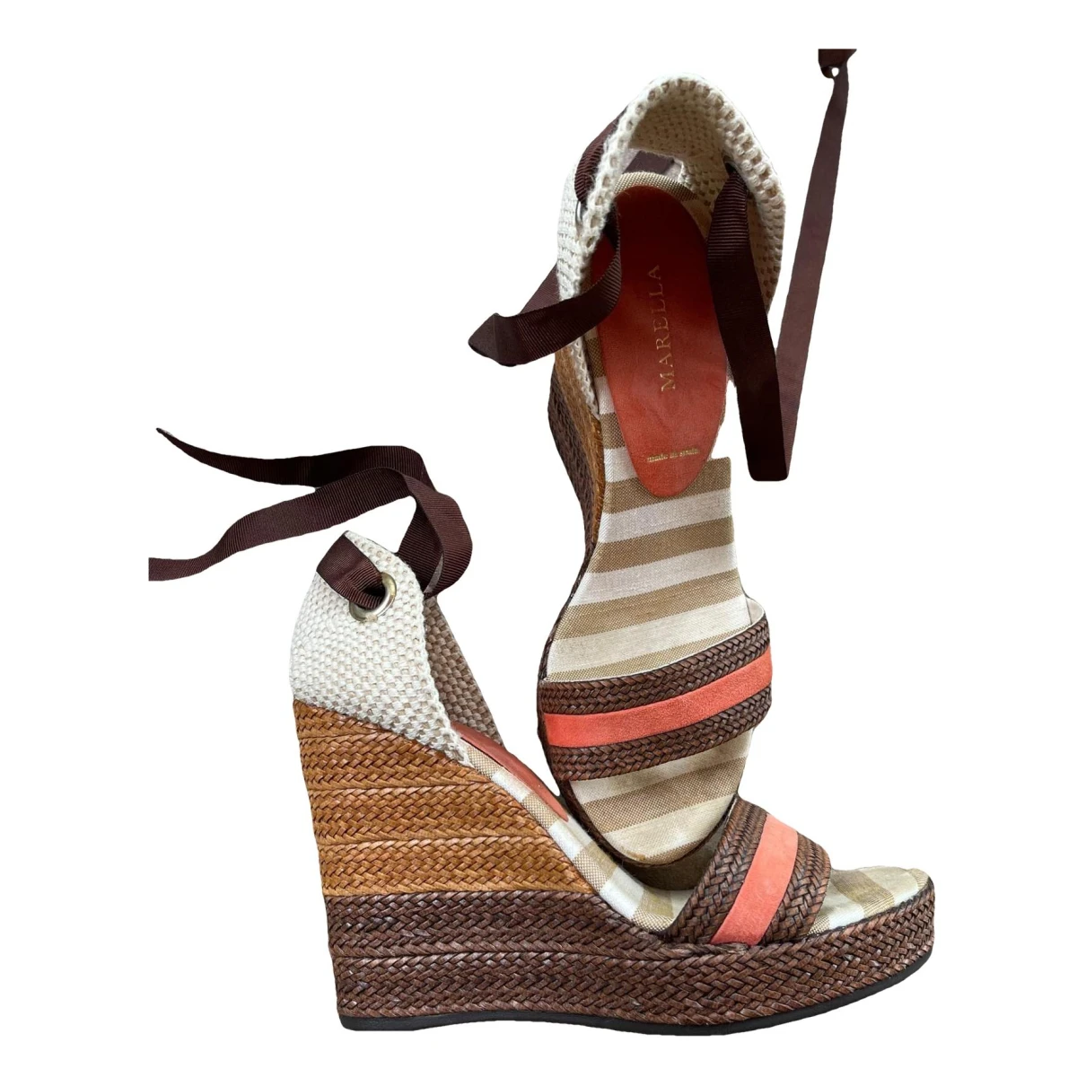 Pre-owned Marella Cloth Sandal In Brown