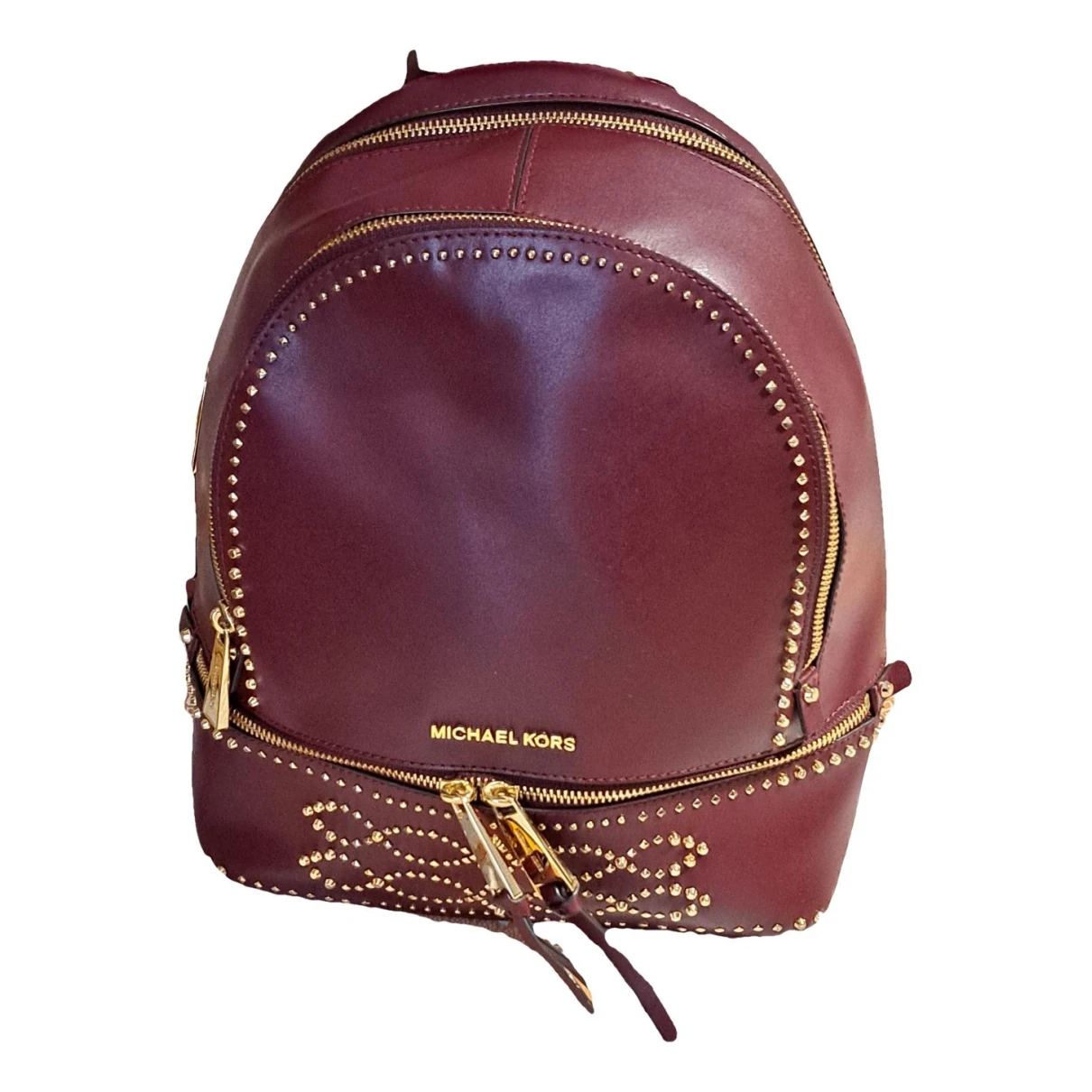 Pre-owned Michael Kors Leather Backpack In Burgundy