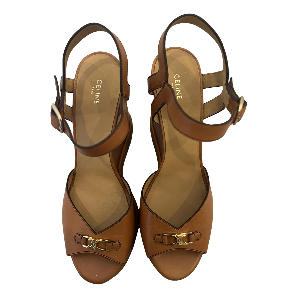 Pre-owned Celine Leather Sandal In Brown
