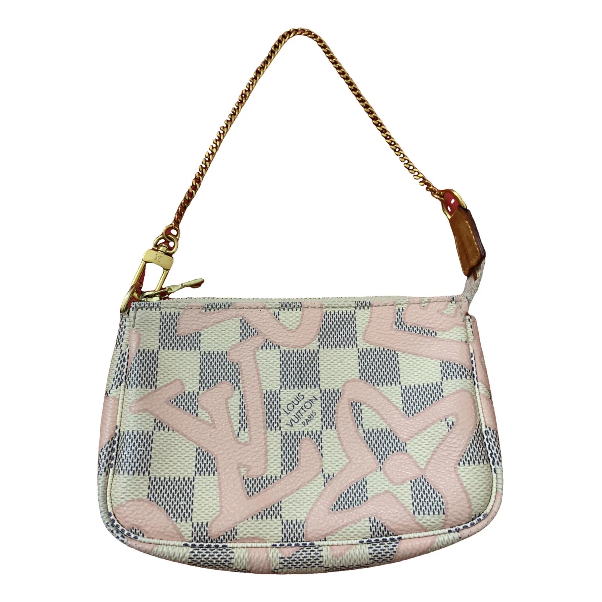 Pre-owned Louis Vuitton Dalmatian Leather Clutch Bag In Pink