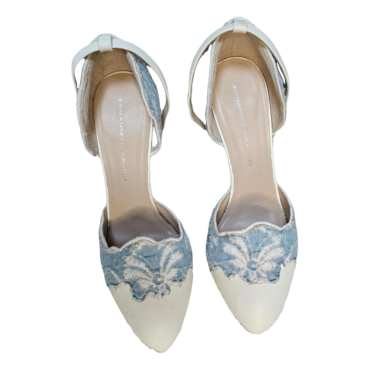 Pre-owned Ermanno Scervino Leather Sandals In White