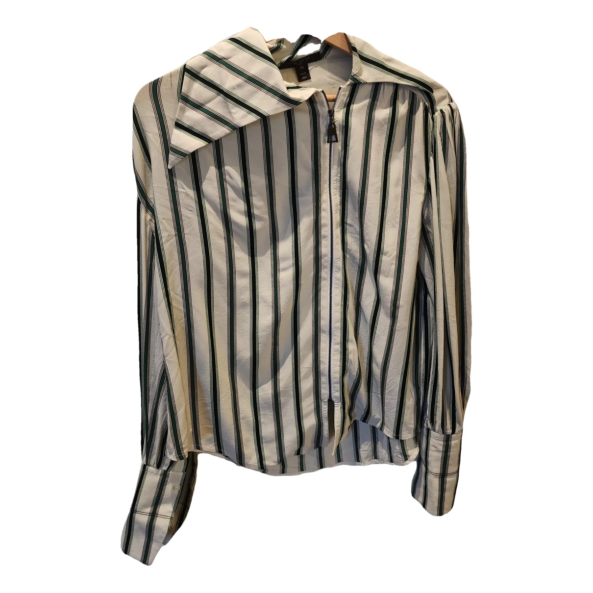 Pre-owned Louis Vuitton Silk Blouse In Green