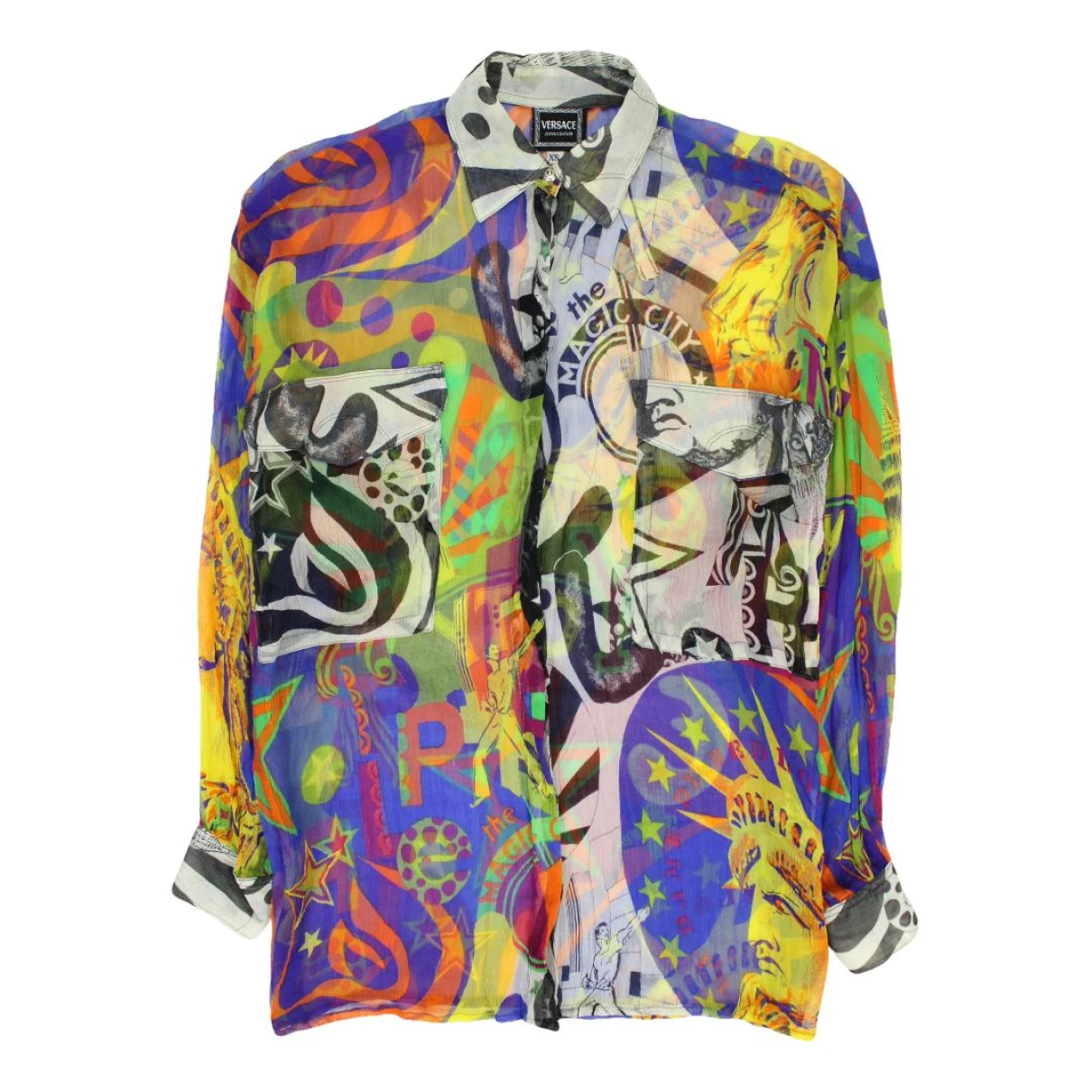 Pre-owned Versace Jeans Couture Silk Blouse In Multicolour