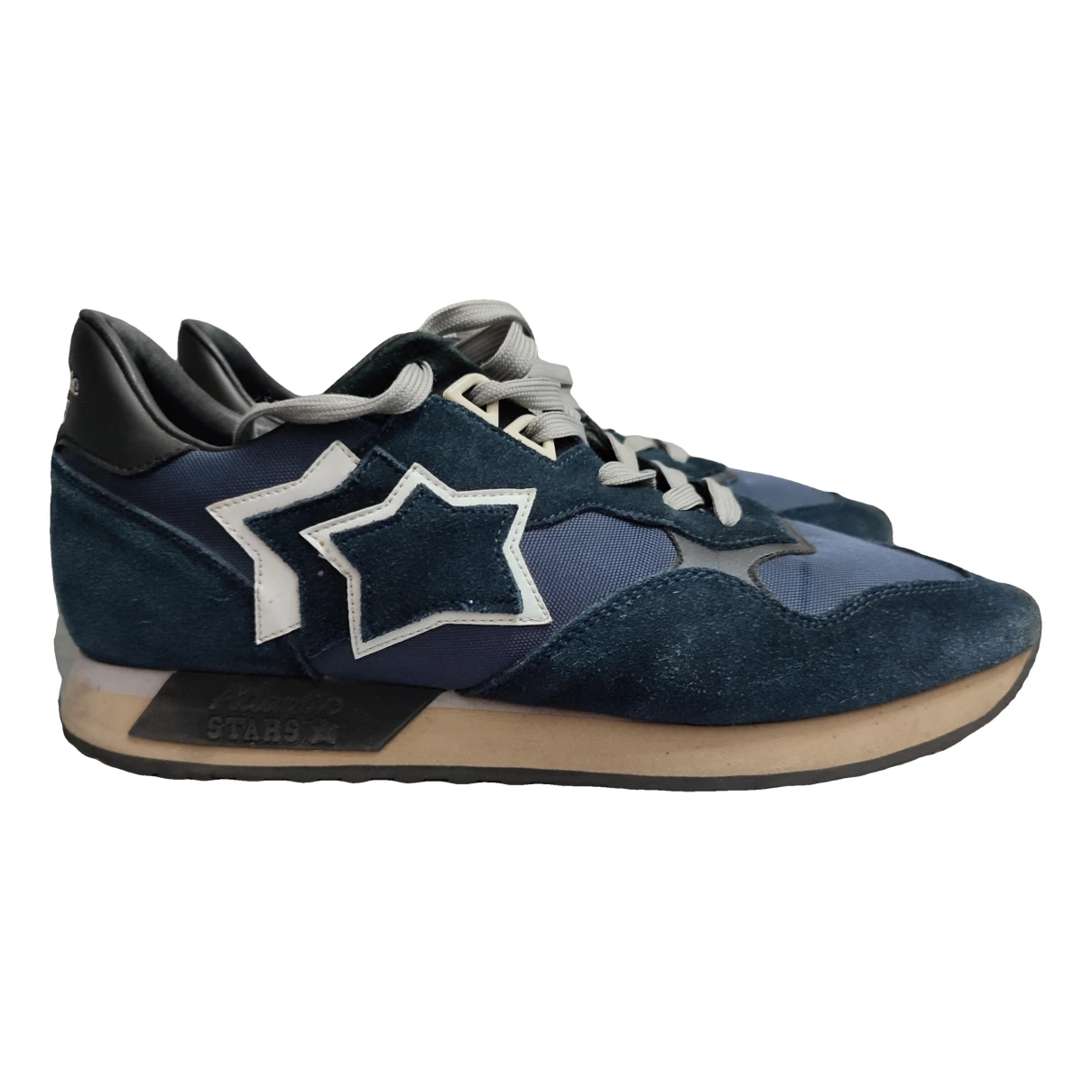 Pre-owned Atlantic Stars Leather Low Trainers In Blue