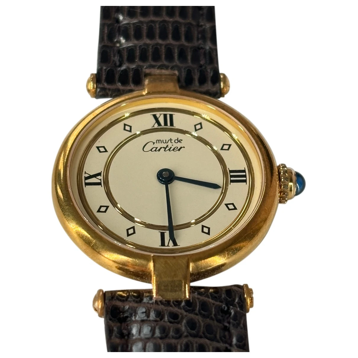 Pre-owned Cartier Must Vendã´me Silver Watch In Brown