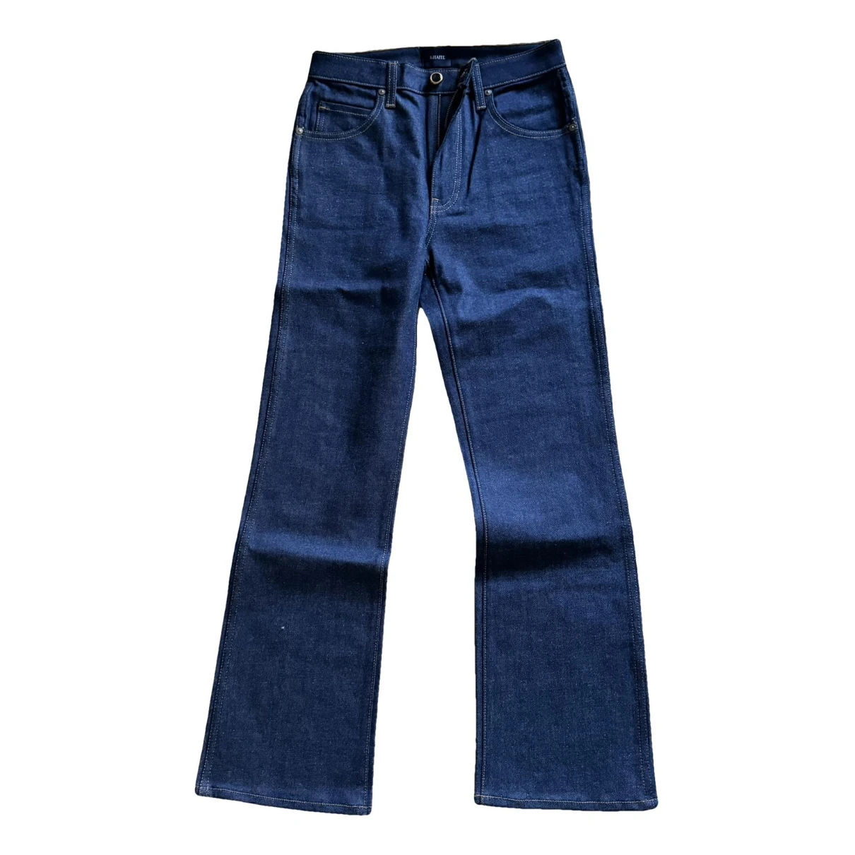 Pre-owned Khaite Straight Jeans In Navy