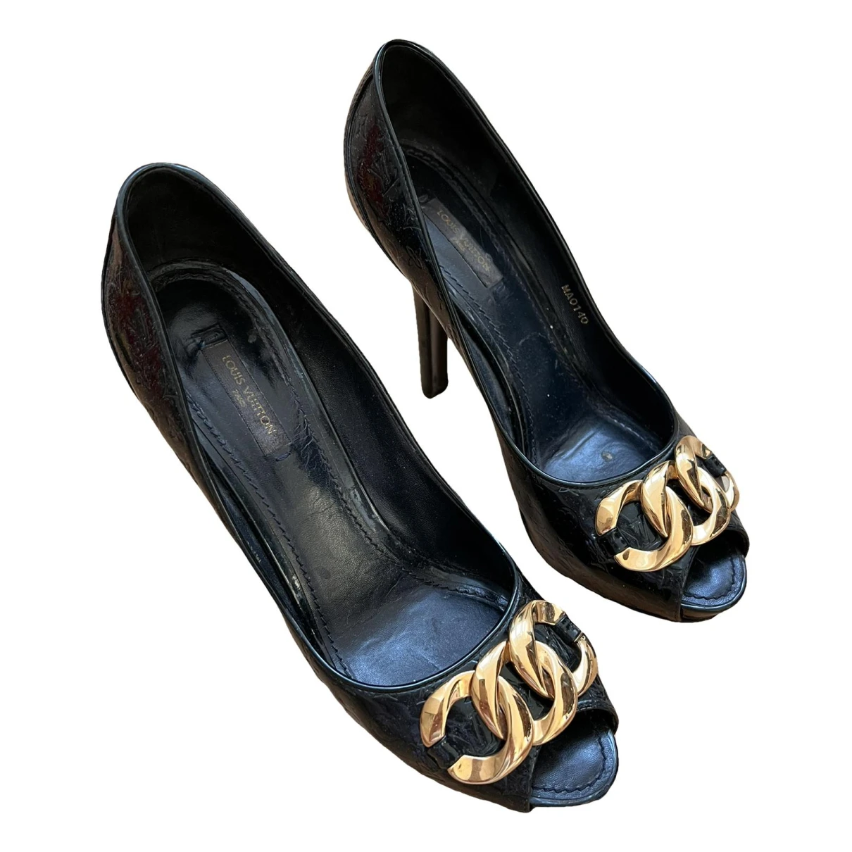 Pre-owned Louis Vuitton Patent Leather Sandals In Blue