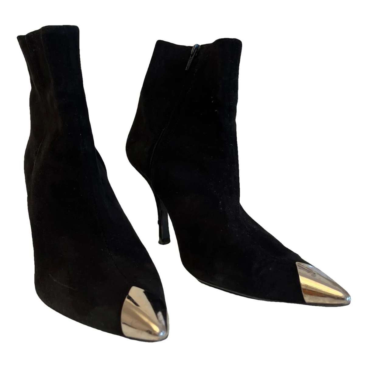 Pre-owned Flattered Ankle Boots In Black