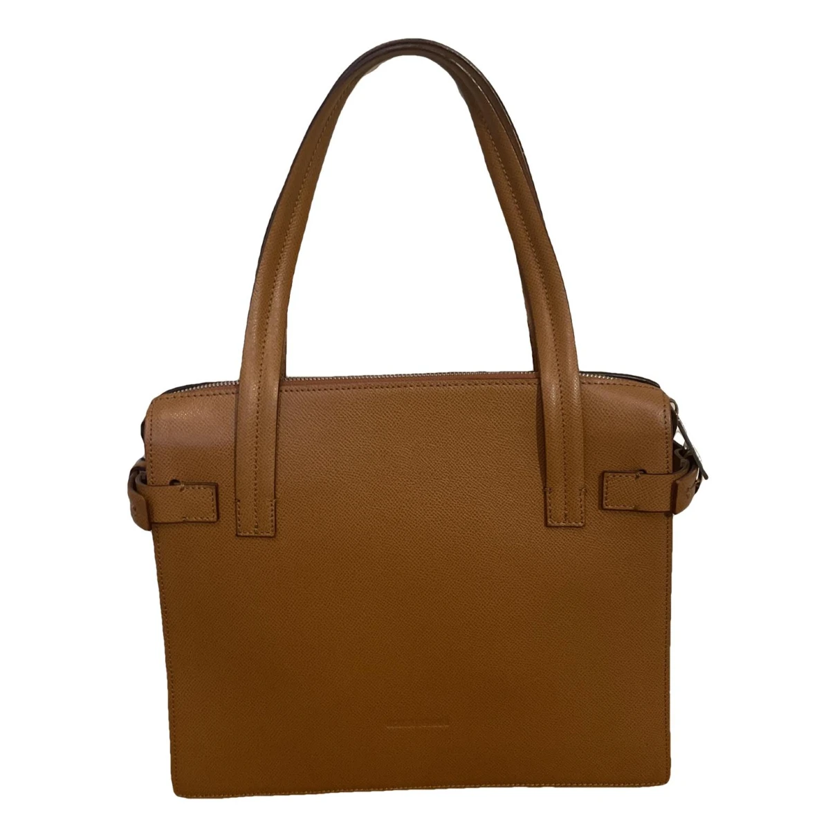 Pre-owned Giorgio Armani Leather Handbag In Camel