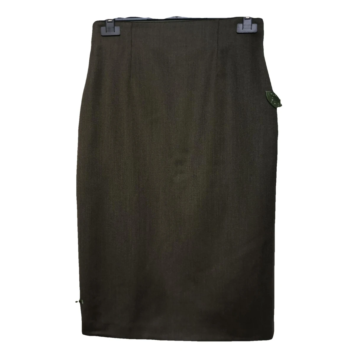 Pre-owned Max Mara Wool Mid-length Skirt In Khaki